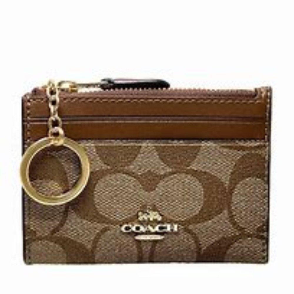 Coach Mini Skinny ID Case Signature Canvas